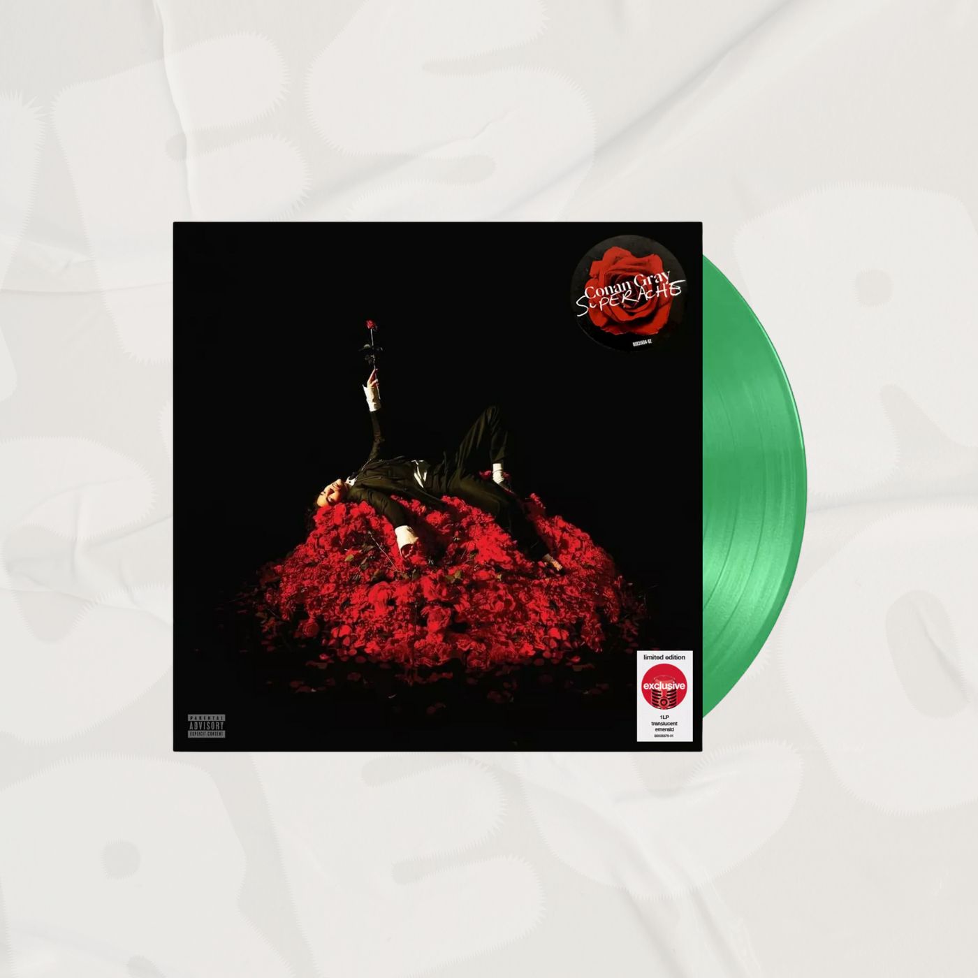 Superache Alternative Cover Translucent Emerald Green LP + Signed 12" sized Art Card