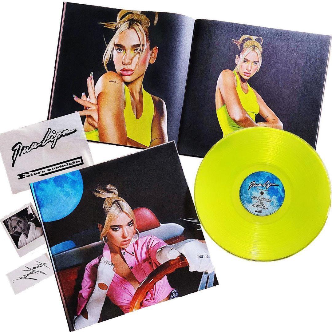 Dua Lipa Future Nostalgia Neon Yellow Vinyl Box on sale Set+signed card